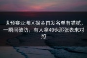 世预赛亚洲区掘金首发名单有猫腻，一瞬间破防，有人拿49tk那张表来对照