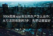 99tk图库app背后的灰产怎么运作：从引流到收割的7步：先把证据留好
