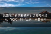 我整理了新澳彩资料引流的时间线：从‘试试’到‘上头’只要三天
