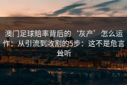 澳门足球賠率背后的‘灰产’怎么运作：从引流到收割的5步：这不是危言耸听