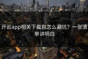 开云app相关下载包怎么避坑？一张清单讲明白