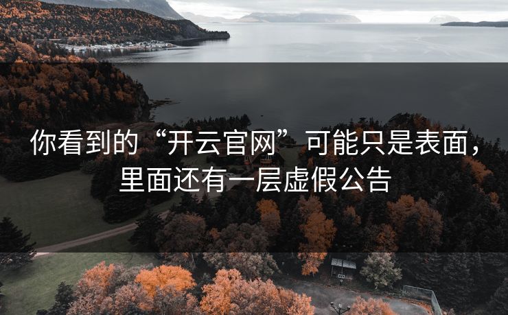 你看到的“开云官网”可能只是表面，里面还有一层虚假公告